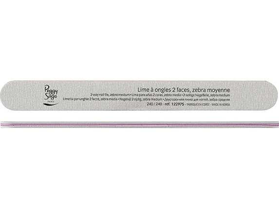 PEGGY SAGE_2-Way Nail File Zebra Medium double-sided claw file 240/240 Zebra