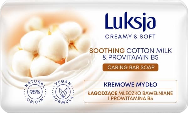 Luxja Creamy &amp; Soft Soothing Soothing Creme Bar Soap Cotton Milk &amp; Provitamin B5 90g