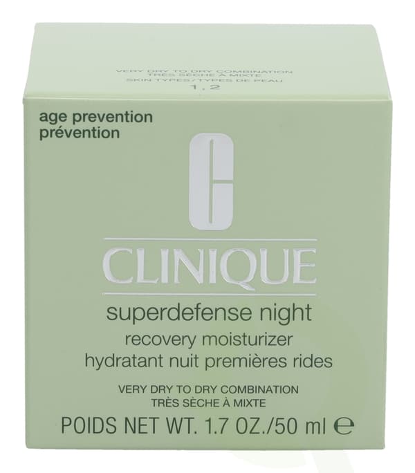 Clinique Superdefense Night Recovery Moisturizer 50 ml Svært tørr til tørr kombinasjon 1,2