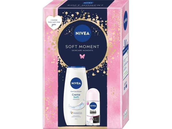 NIVEA_SET Soft Moment Creme Soft suihkugeeli 250ml + antiperspirantti roll-on 50ml
