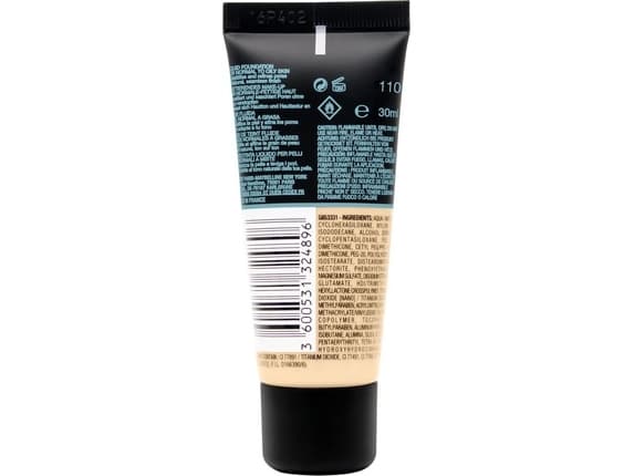 Maybelline Fit Me Matte &amp; Poreless Foundation 110 Porcelain 30ml