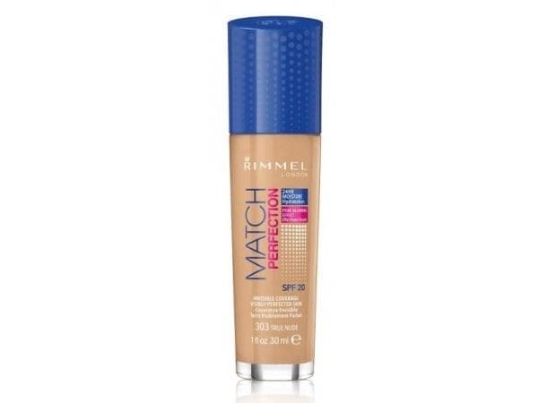 Rimmel Match Perfection Foundation, Pumpe flaske, Væske, Alle hudtyper, Utjevning, Varm, True Nude