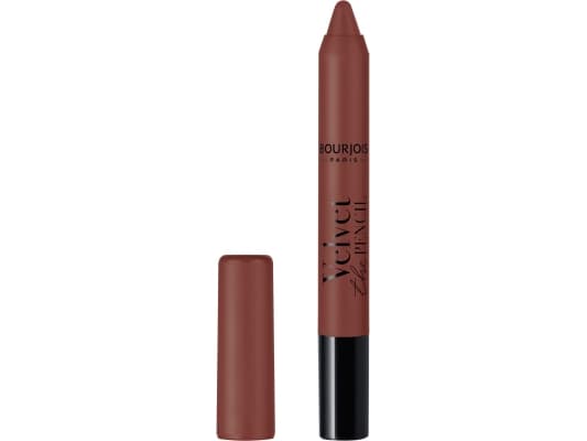 Bourjois Velvet pencil, CYCLOPENTASILOXANE, OZOKERITE, DIMETHICONE, POLYETHYLENE, METHYL TRIMETHICONE, OCTYLDODECANOL,..., 1. Apply colour to the cen