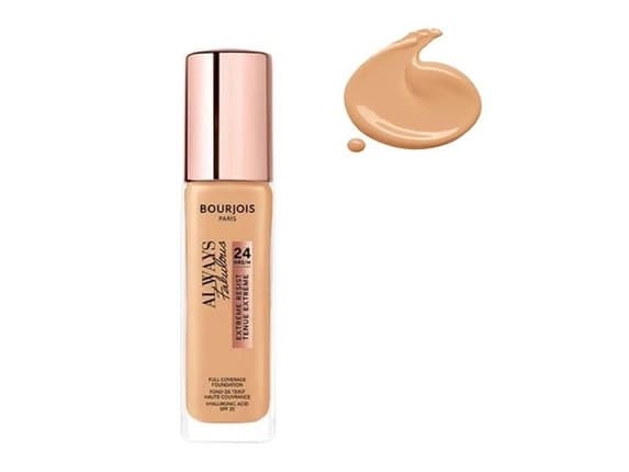 Bourjois Always fabulous 24hrs foundation, CYCLOPENTASILOXANE, AQUA/WATER/EAU, BUTYLENE GLYCOL, TALC, CETYL PEG/PPG-10/1 DIMETHICONE,..., Hidratación