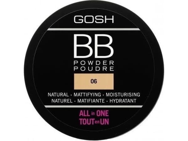 GOSH BB Powder, Universaali, Kaikki ihonsävyt, Warm Beige, Purkki, Matta, Puristettu puuteri