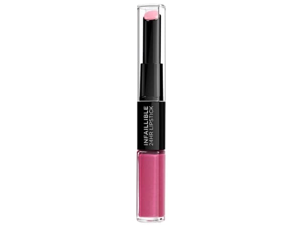 L’Oreal Paris L'OREAL_Infallible 24H Duo Lipstick długotrwała pomadka i błyszczyk do ust 2w1 121 Flawless Fuschia