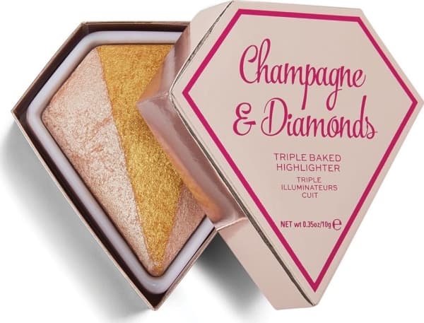 Makeup Revolution I Heart Revolution Triple Baked Highlighter Champagne & Diamonds triple highlighter 10g