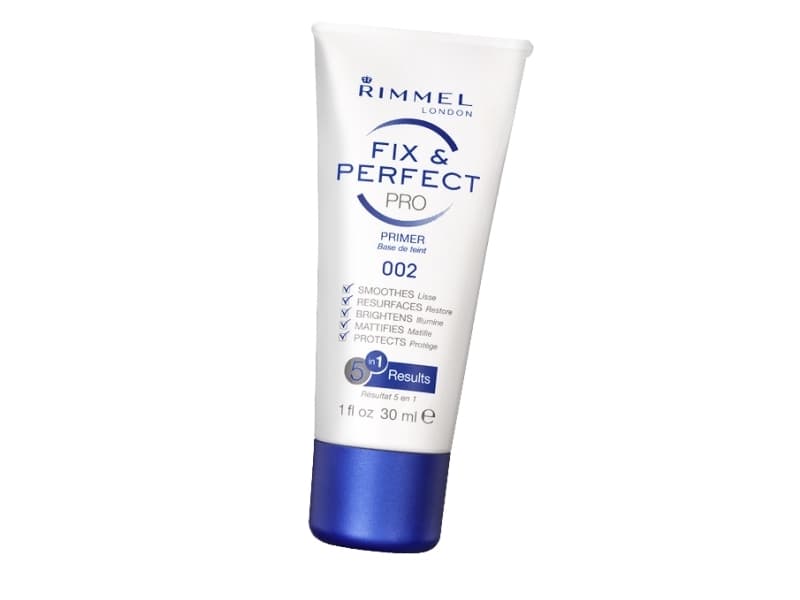 Rimmel Fix & Perfect Pro Primer, Alla hudtyper, Ger lyster, Mattgörande, Minskar porer, Grundande, Skyddande, Utjämnande, Transparent, Rör, Kvinna, A