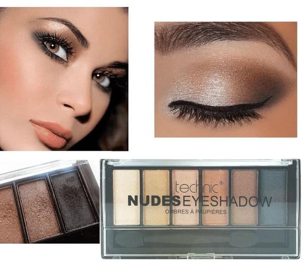 Technic Matte Shimmer Nude Eyeshadow Kit - Nude