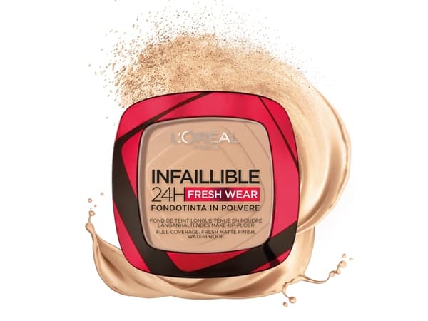 L'OREAL_Infaillible 24H Fresh Wear Foundation In A Powder long-lasting face foundation 130 True Beige 9g