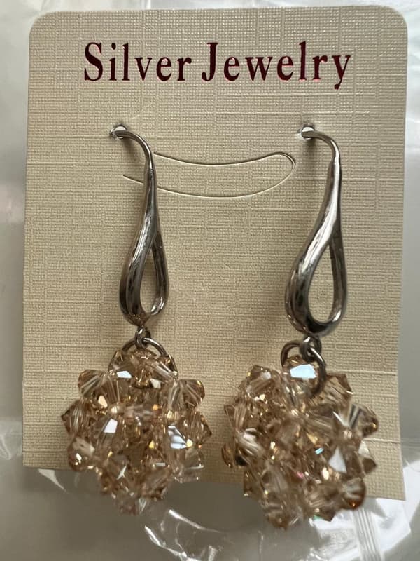 Champagne Smokey Brown Swarowski-kristall Örhängen