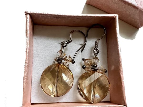 Champagne Smokey Brown Swarovski Kristall-Örhängen