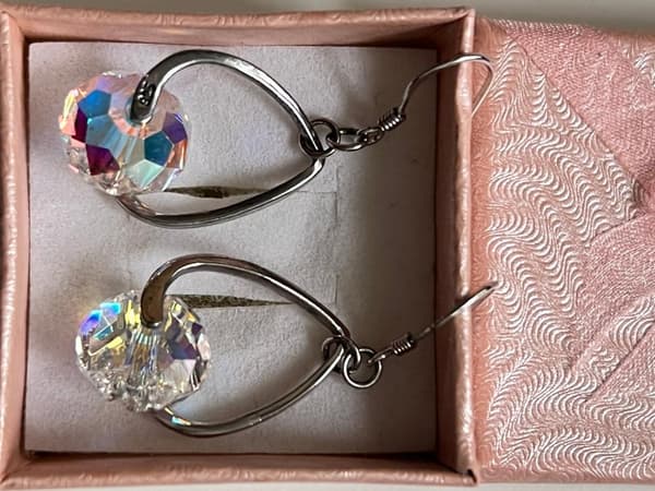 Äkta Silver med Swarovski kristaller-Örhängen