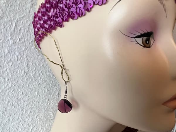 Äkta Silverörhängen med Purple Red Zirkoner