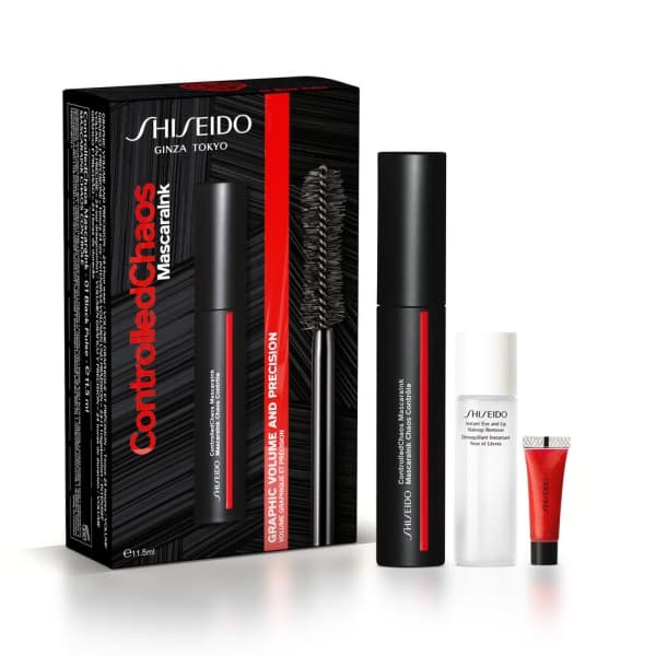 Shiseido ControlledChaos Mascara Ink Set, Kvinna, Svart, Black Pulse, Volymgivande, 1 styck, Shin-Ku Red