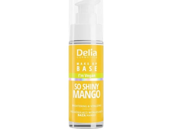 Delia Cosmetics Vegan Brightening and Revitalising Make-up Base So Shiny Mango 30ml