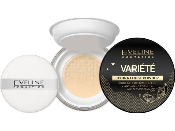 EVELINE_Variete Hydra Loose Powder kosteuttava jauhe, jossa on niasiiniamidi ja viilentävä vaikutus 5g