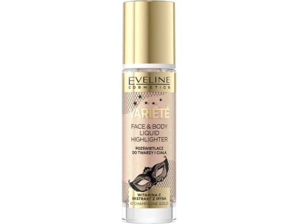 EVELINE_Variete Liquid Highlighter kasvoille ja vartalolle 01 Champagne Gold 30ml