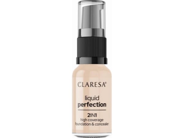 CLARESA 2in1 Liquid Perfection Concealer and Covering Foundation No. 102 Warm Medium 18g
