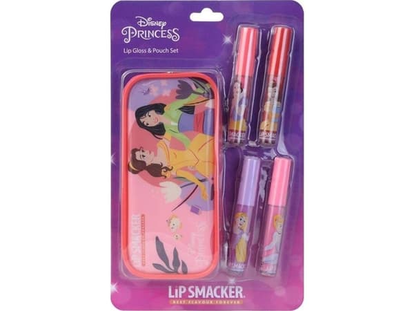 LIP SMACKER_SET Disney Princess Lip Gloss &amp; Pose lipgloss 4x6ml + kosmetikkpose