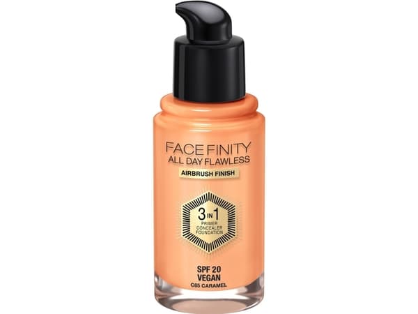 Max Factor Facefinity All Day Flawless 3 i 1, pumpeflaske, serum, normal hud, beige, karamell, naturlig