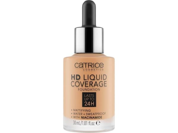 CATRICE_HD Liquid Coverage Foundation 24H mattifying face foundation 034 Medium Beige 30ml