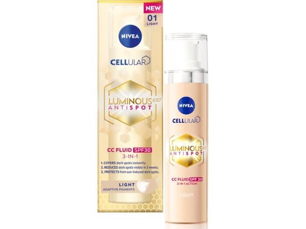 NIVEA_Luminous 630 CC Fluid 3-in-1 SPF30+ face foundation 01 Light 40ml