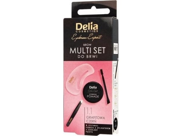 DELIA Eyebrow Kit black pomade+ tweezers+ stencil