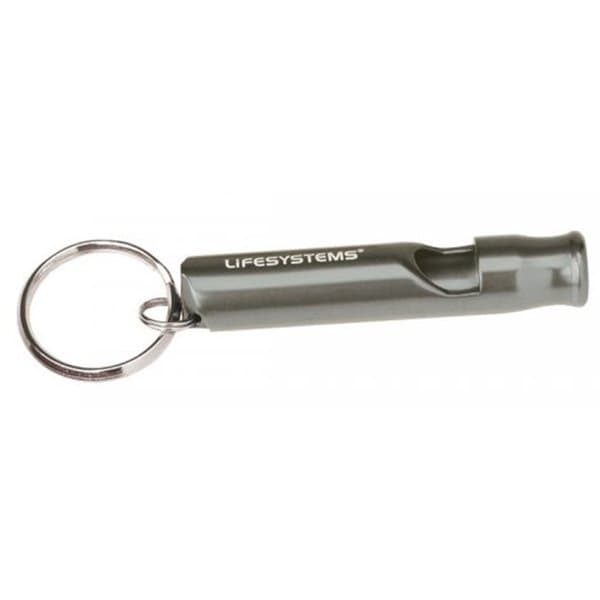 LIFESYSTEMS MOUNTAIN WHISTLE, visselpipa aluminium, säkerhetsvisselpipa Silvergrå
