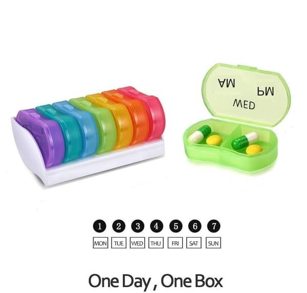 7 Dagars Pilleraskar En ask per veckodag.Doseringsask/Medicinask
