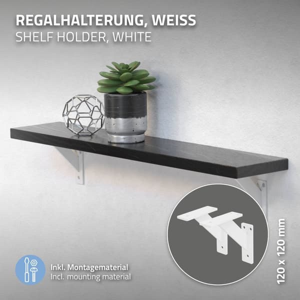 Hyllkonsoler set om 2 st 120x120 mm vit aluminium ML design