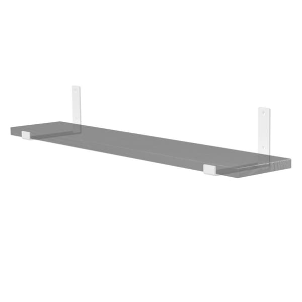 Hyllyteline 2 kpl 20x4x14 cm valkoinen metalli 5 mm reikä ML-Design