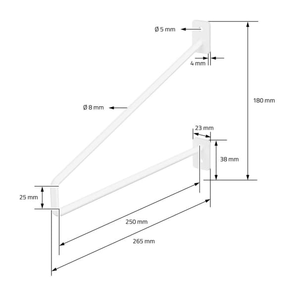 Hyldeholder hårnål 2 stk. 26,5x18x2,3 cm hvid metal ML-design