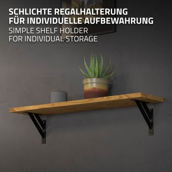 Hyllykannattimet 2 kpl 180x180 mm musta alumiini ML design