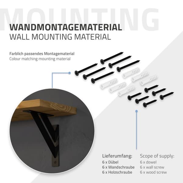 Hyllykannattimet 2 kpl 180x180 mm musta alumiini ML design