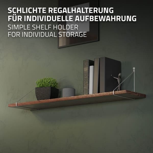 Hyllkonsol triangel 2 st 25x25 cm silvermetall ML design