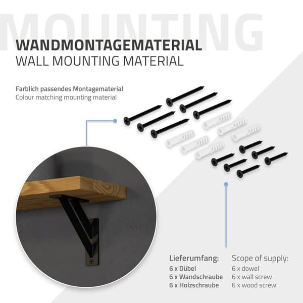 Hyldeknægte sæt med 2 stk. 120x120 mm sort aluminium ML-design