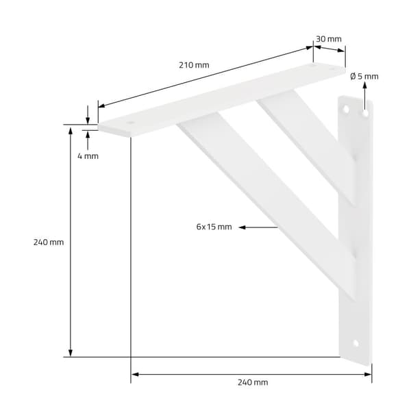 Hyllytelineet 2 kpl 240x240 mm valkoinen alumiini ML design