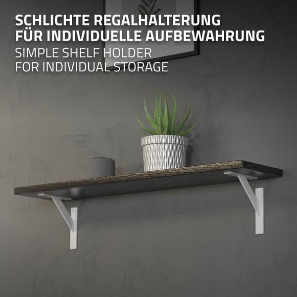 Hyldeknægte sæt med 2 stk. 180x180 mm hvid aluminium ML design