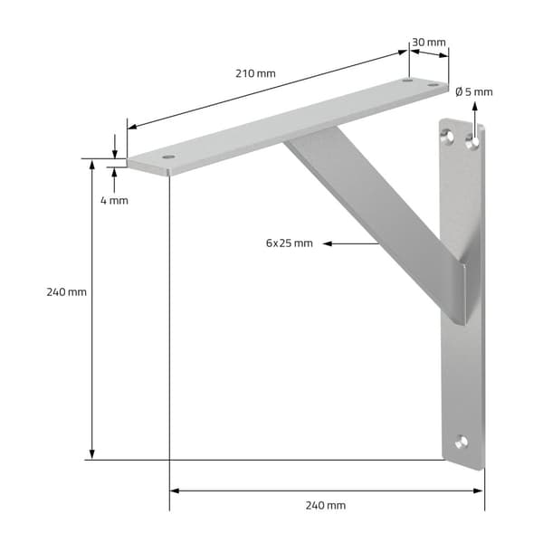 Hyllkonsoler 2 st 240x240 mm silver aluminium ML design
