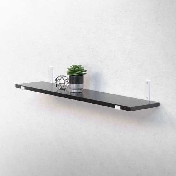 Hyllkonsol 2 st 25x4x14 cm vit metall 5 mm hål ML-Design