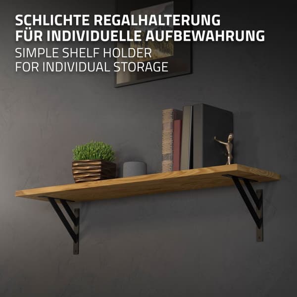 Hyldeknægte sæt med 2 stk. 240x240 mm sort aluminium ML-design