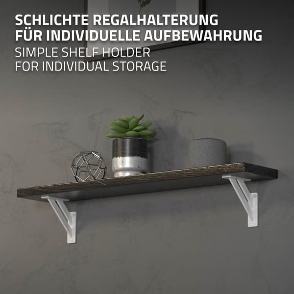 Hyllkonsoler set om 2 st 120x120 mm vit aluminium ML design