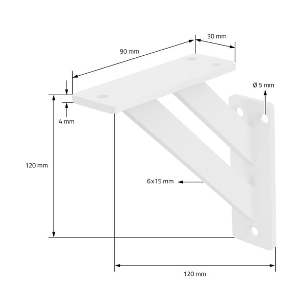 Hyllkonsoler set om 2 st 120x120 mm vit aluminium ML design