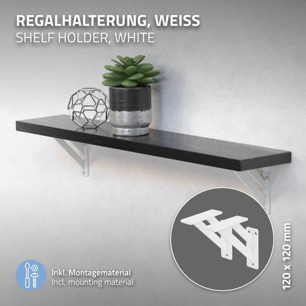Hyllkonsoler set om 2 st 120x120 mm vit aluminium ML design