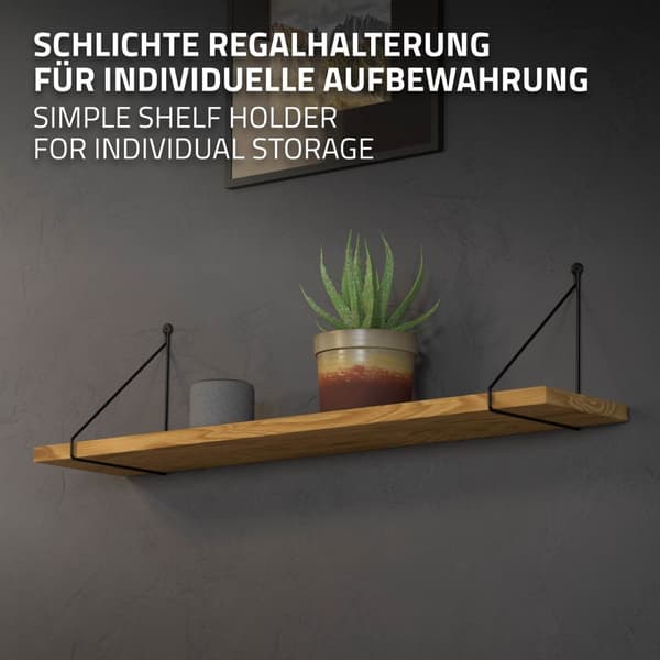 Hyllkonsol triangel 2 st 20x25 cm svart metall ML design