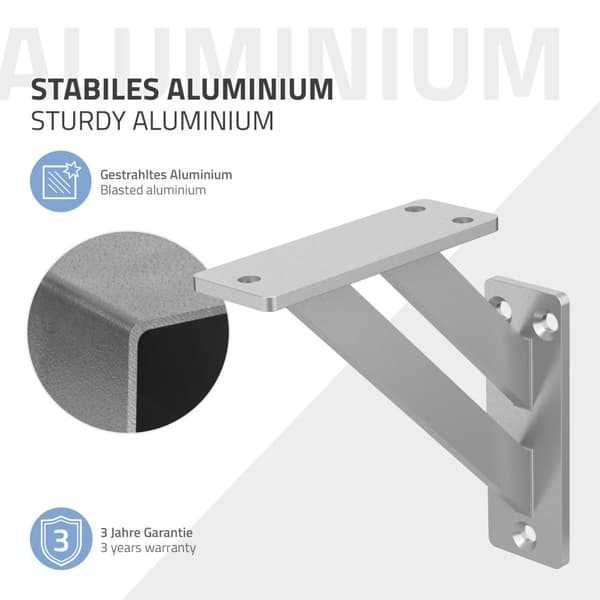 Hyldeknægte sæt med 2 stk. 120x120 mm sølv aluminium ML design