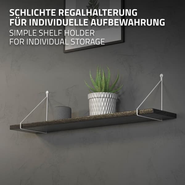 Hyllkonsol triangel 2 st 20x25 cm vit metall ML design