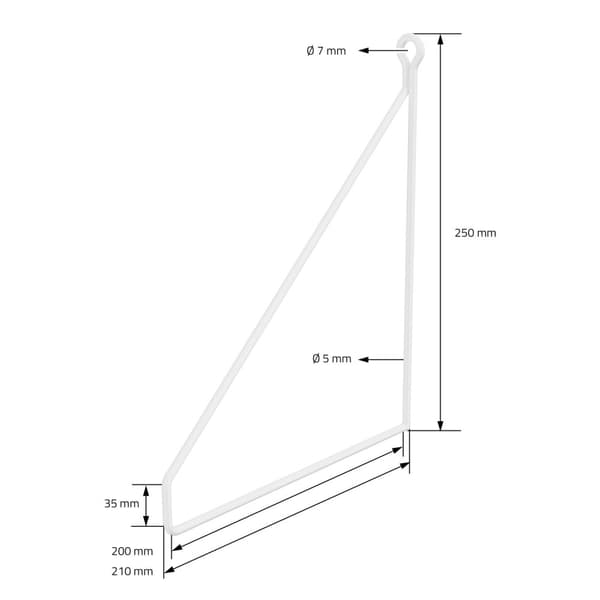 Hyllkonsol triangel 2 st 20x25 cm vit metall ML design