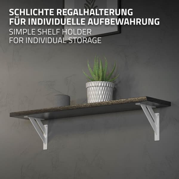 Hyllkonsoler 2 st 180x180 mm vit aluminium ML design